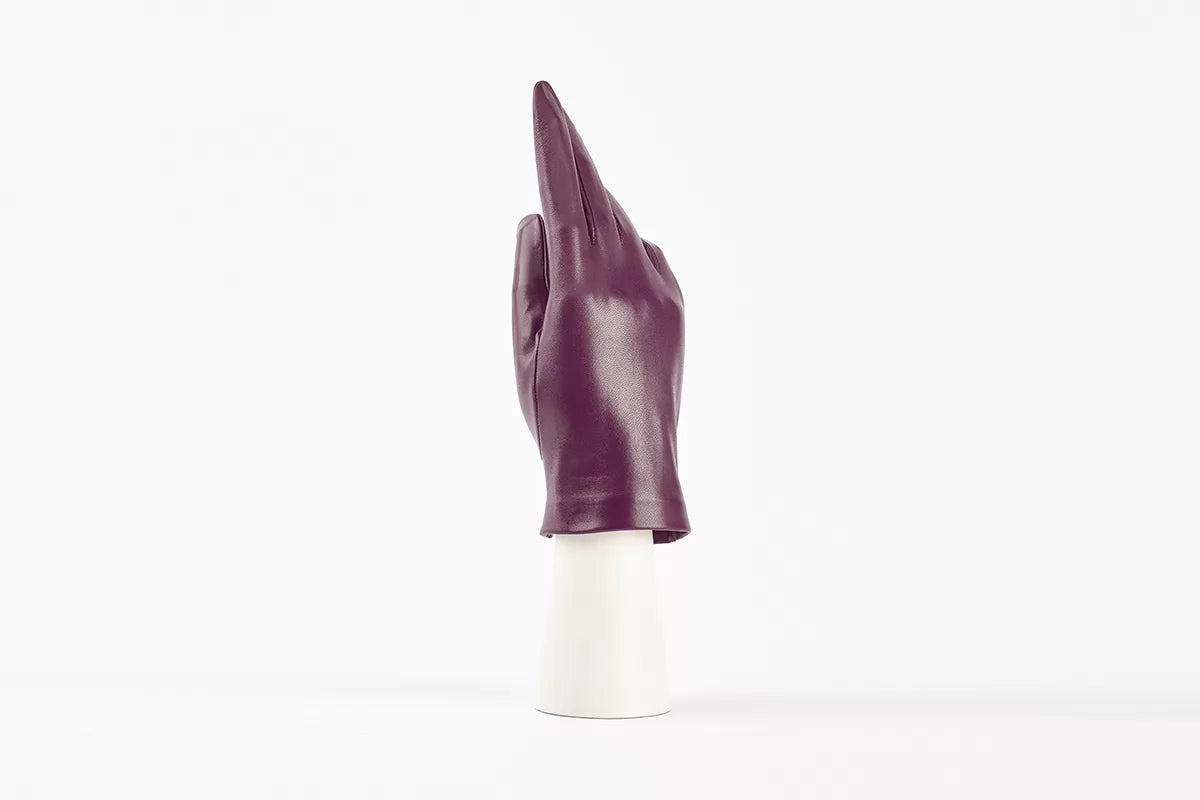 andreanoshop guanto pelle viola corto
