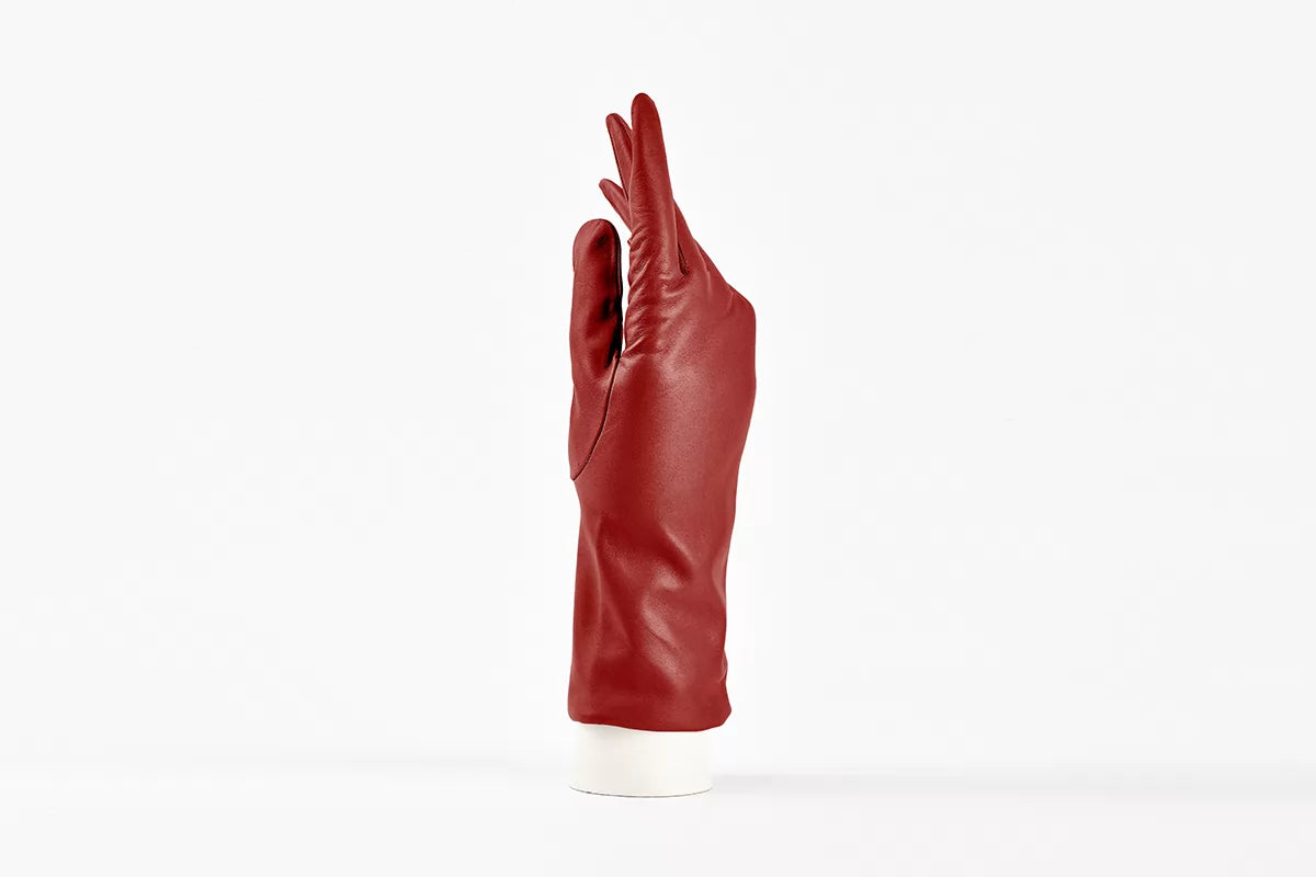 andreanoshop guanto pelle rosso