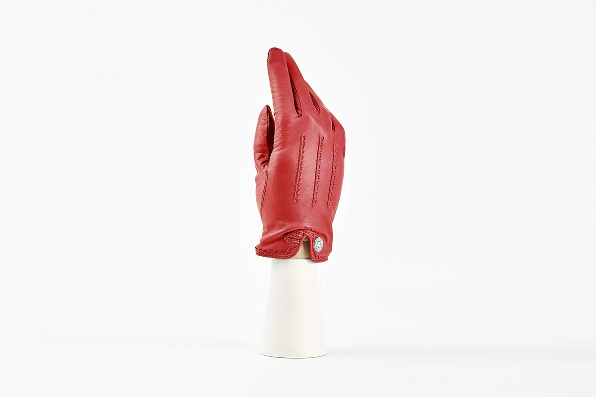 andreanoshop guanto pelle rosso cuc