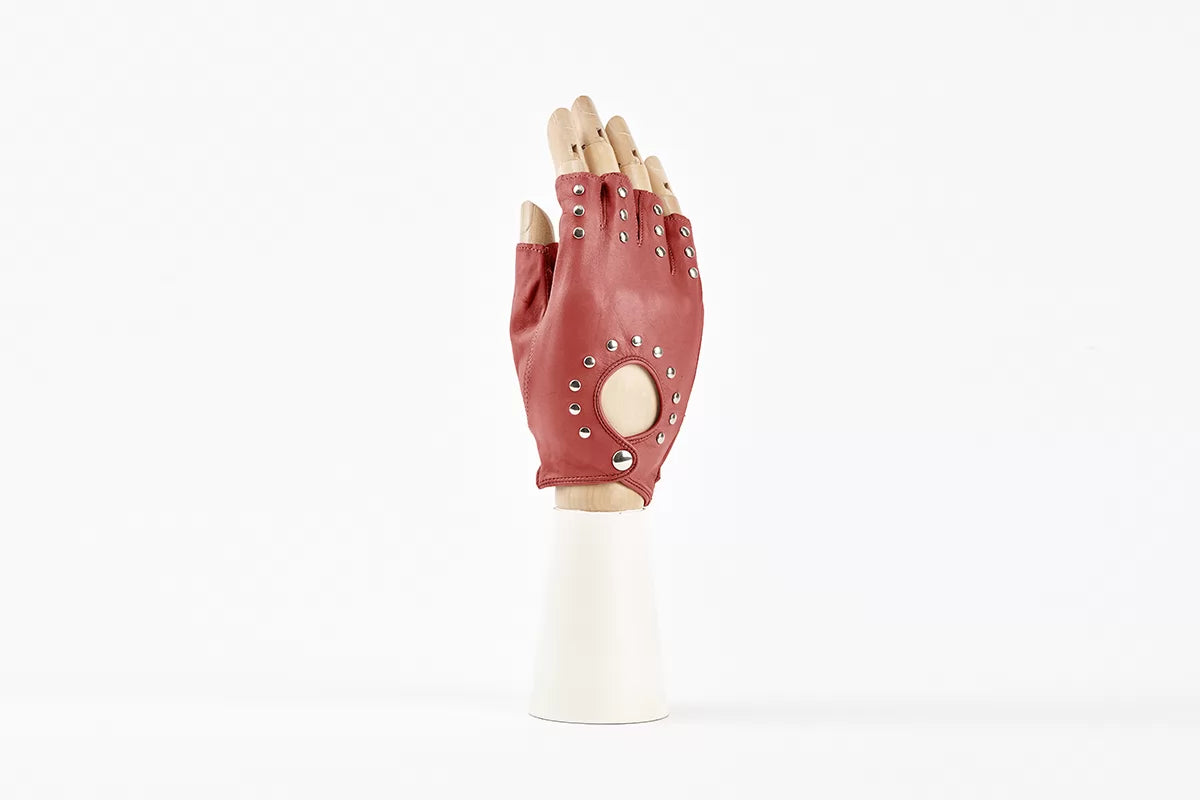 andreanoshop guanto pelle rosso