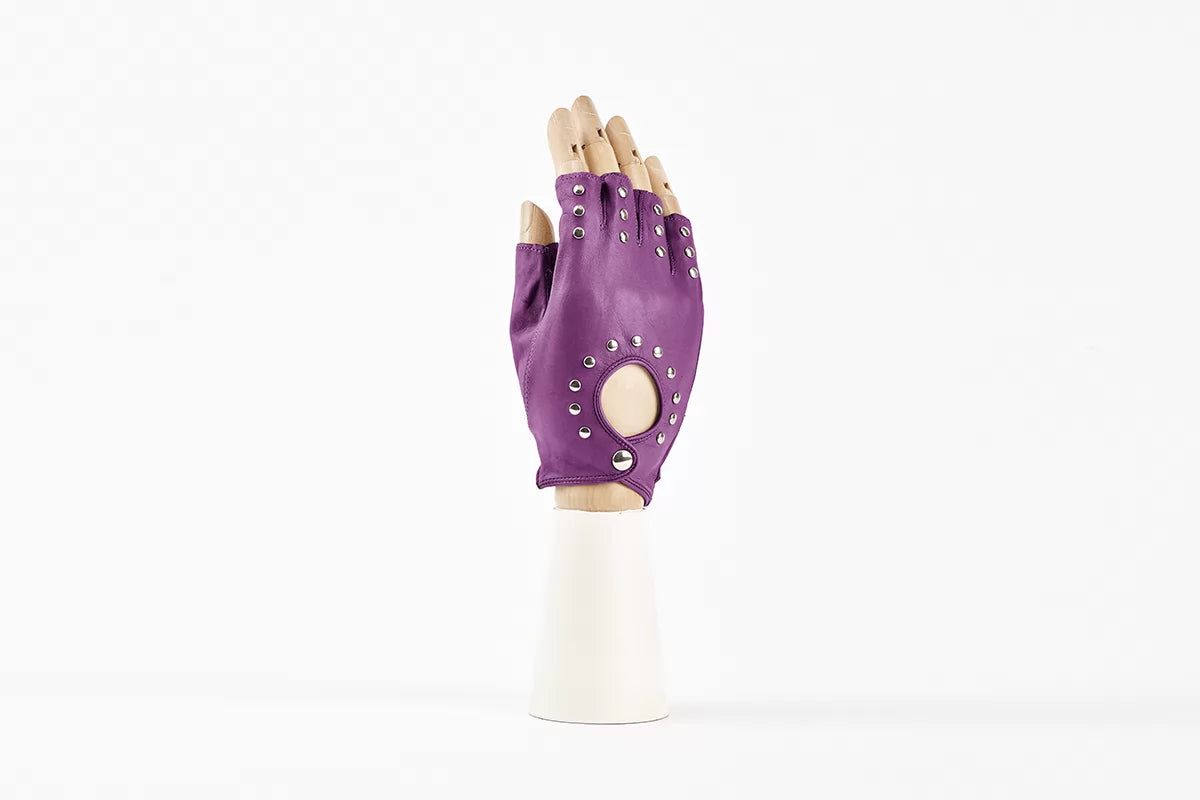 andreanoshop guanto pelle viola senza
