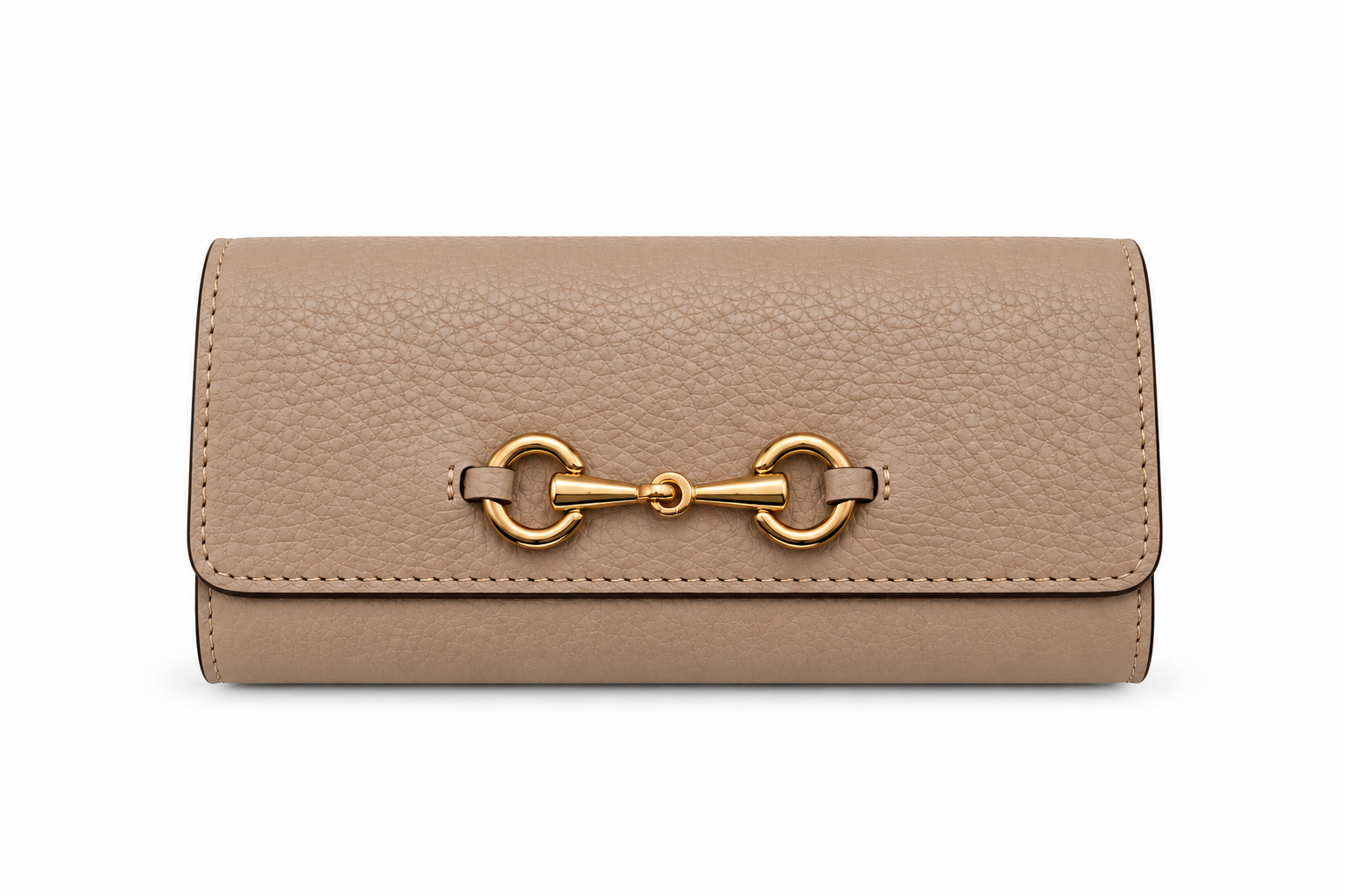 Portafoglio "Zelda" Large in pelle vitello tipo Dollaro con Morsetto Oro – Made in Italy