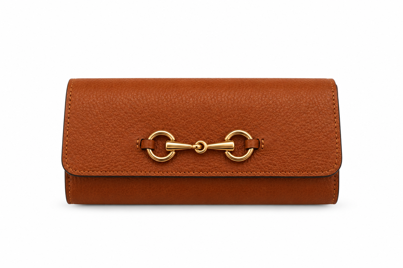 Portafoglio "Zelda" Large in pelle vitello tipo Dollaro con Morsetto Oro – Made in Italy
