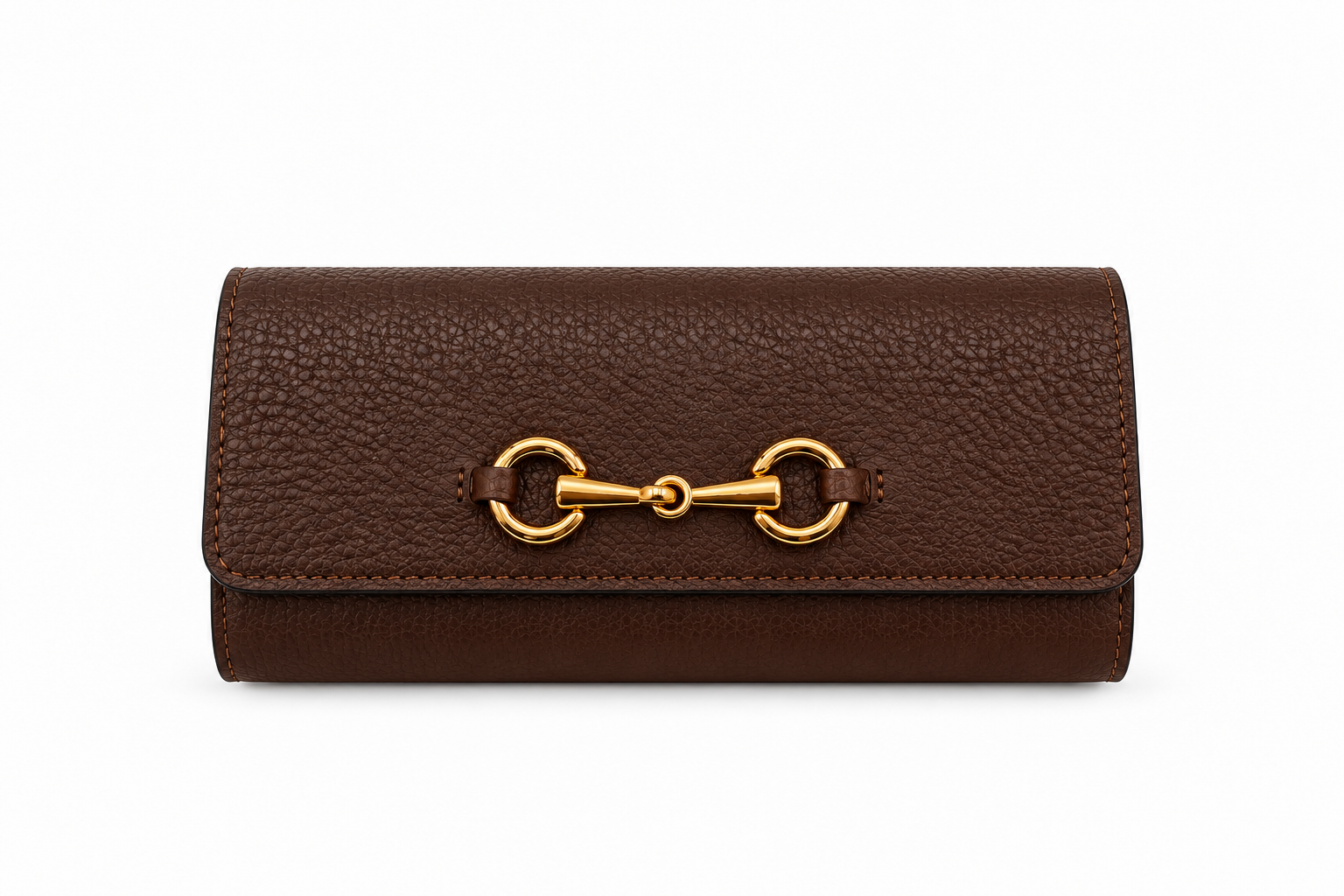 Portafoglio "Zelda" Large in pelle vitello tipo Dollaro con Morsetto Oro – Made in Italy