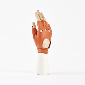 Woman driver gloves in nappa leather half fingers - unlined